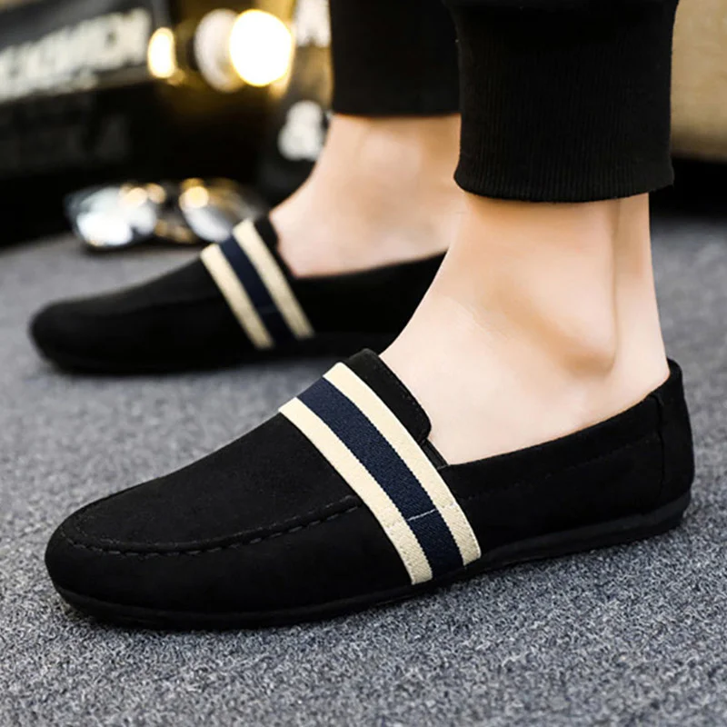 2023Men Sneakers Flats Men Shoes Black Blue Loafers Slip on Male Footwear Adulto Driving Moccasin Soft Comfortable Casual Shoes