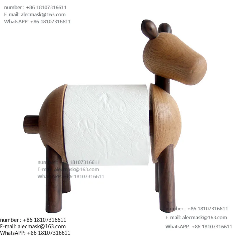 

Pure solid wood pony tissue holder, donkey roll paper holder, black walnut lamb tissue holder.