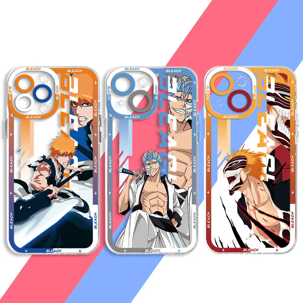 Anime Bleach Ichigo Phone Case for Samsung Galaxy S21 S20 Plus S10 S22 Plus Note 10 Plus S20FE S23 Ultra Transparent Soft Cover