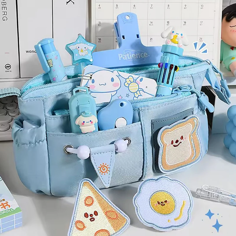 One-piece Magic Chef Girl Pencil Bag, A Large-capacity Pencil Storage Bag With Cute DIY Patches, Suitable For Students