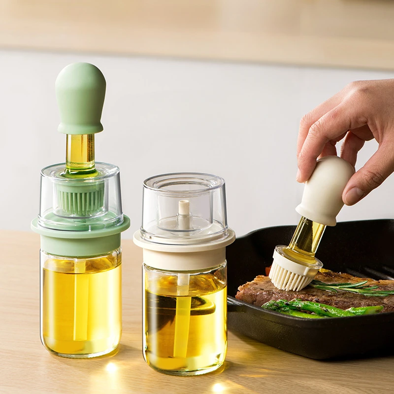

Grease Brush with Oil Bottle Kitchen Home Flapjack Baking Oil Brush High Temperature Resistant Silicone Small Barbecue Brush New