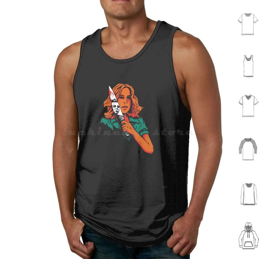 Laurie Tank Tops Print Cotton Horror Myers Carpenter 70s Retro Vintage