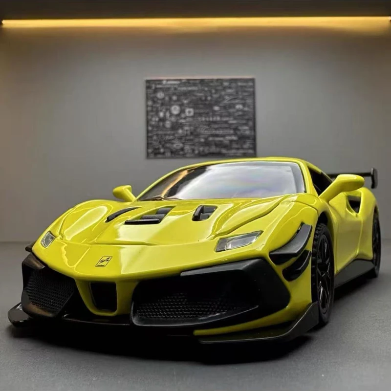 

1:32 Ferrari 488 модель спортивного автомобиля из металла, литой под давлением сплав, игрушки, модели автомобилей для мальчиков, рождественский модный орнамент, коллекция подарков