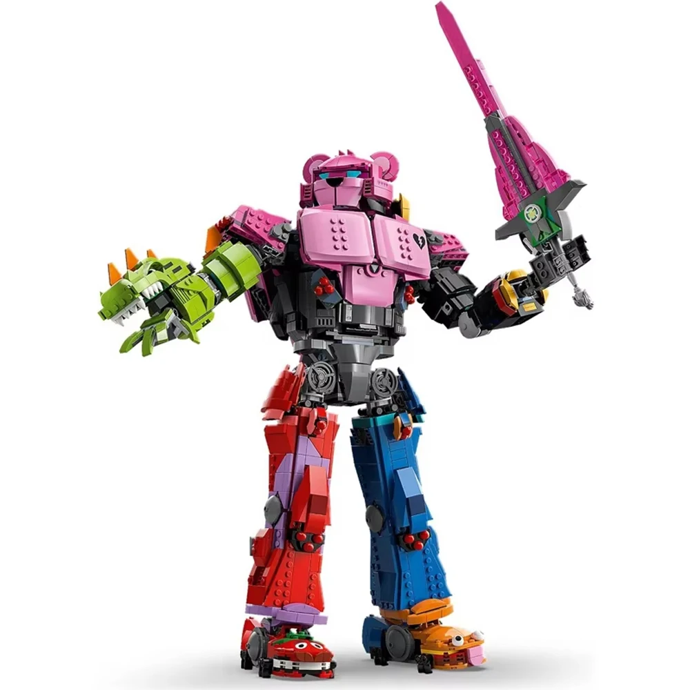 

Chinese building blocks creative Series color Mecha robot leader model children's Educational Assembly Toy birthday Gift
