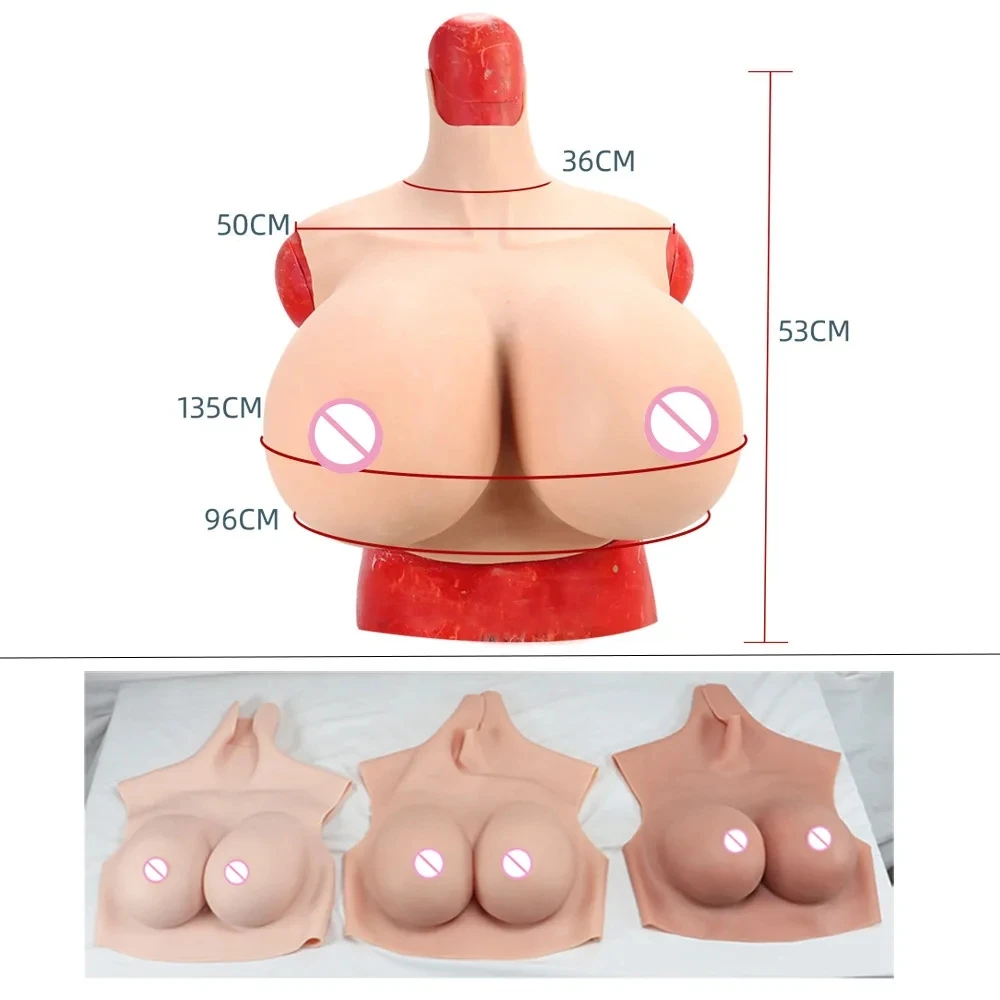 Uboora Huge Fake Breast Forms Z Cup Boobs Realistic Silicone for Crossdressers Drag Queen Shemale Crossdress Breastplates Boobs