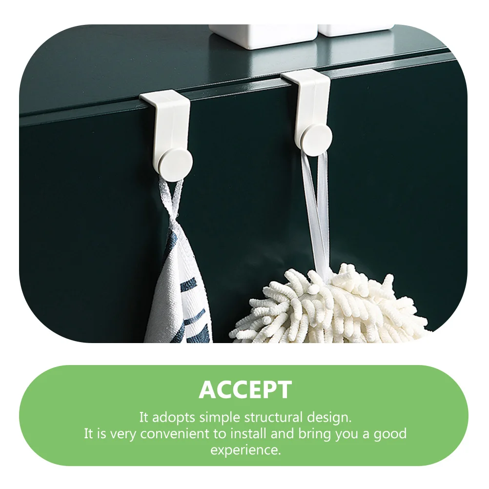 

6pcs Multifunctional Hooks Over Door Plastic Hooks For Kitchen Bathroom Storage Organizer No-Trace Hanging Hook White