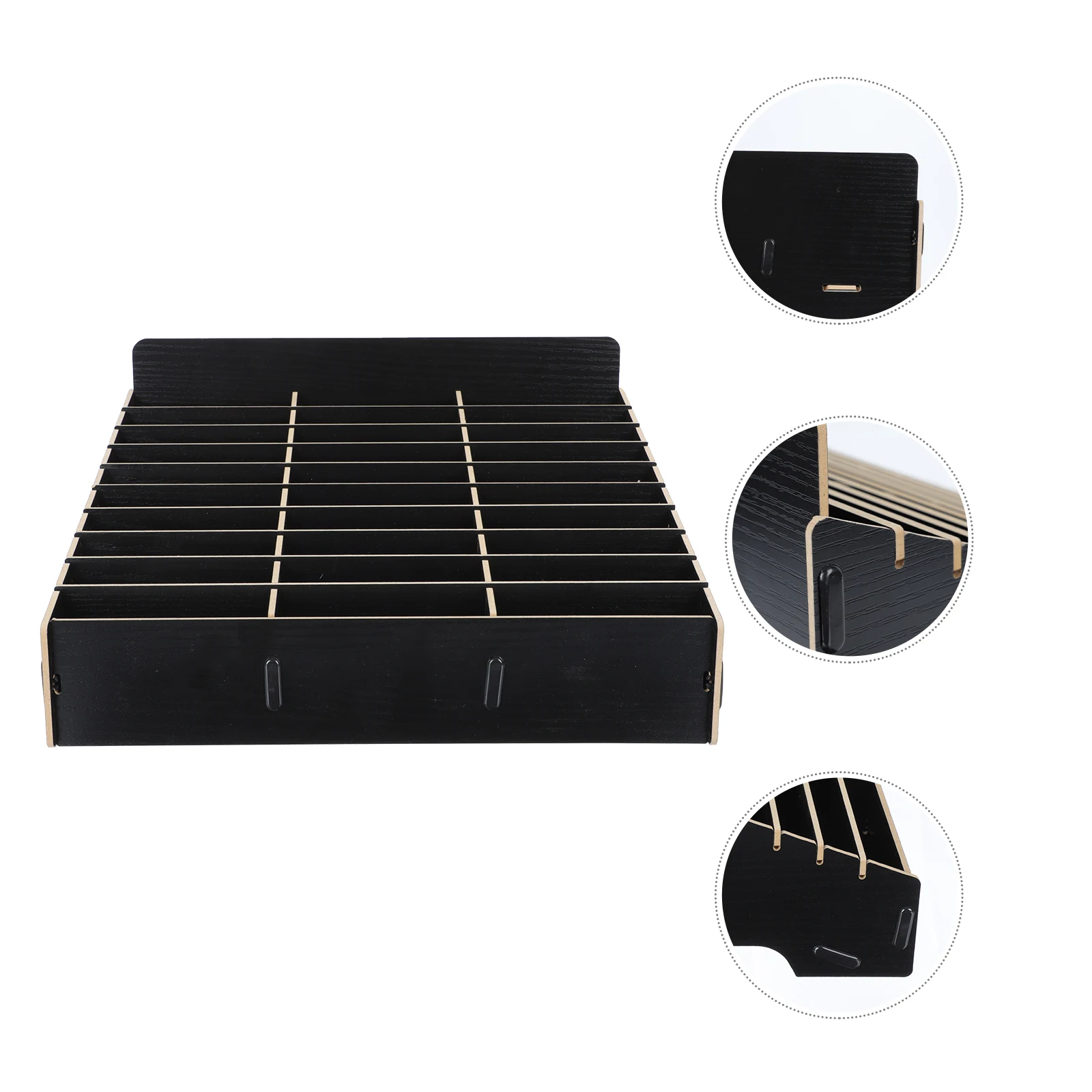 

1pc Multi-Grid Phone Storage Box Wooden Organizer For Classroom Meeting Room Phone Rack Display Home Supply
