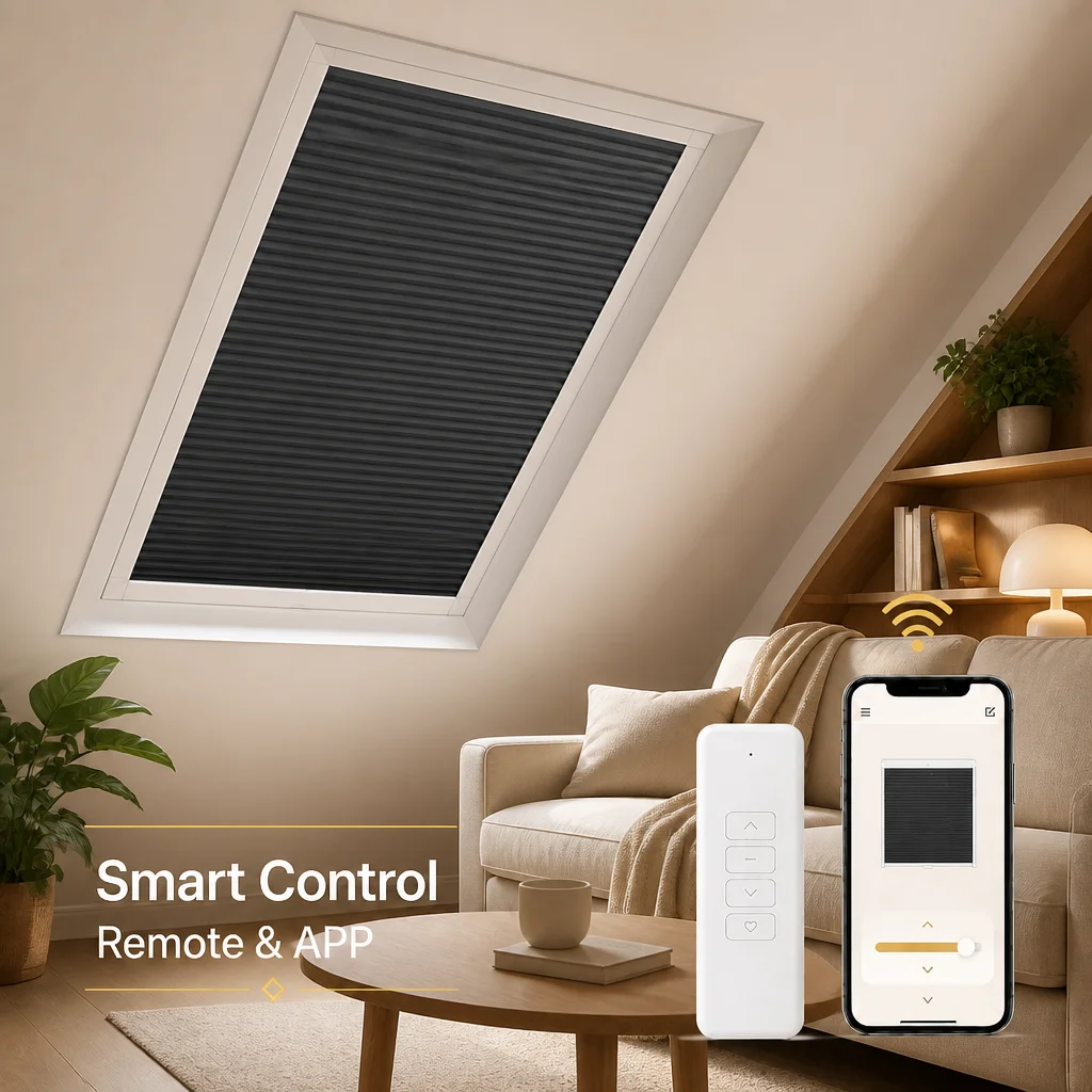 Skylight Cellular Blinds. Honeycomb thermal insulation. Blackout & light filtering. UV protection. Energy saving. Custom fit.