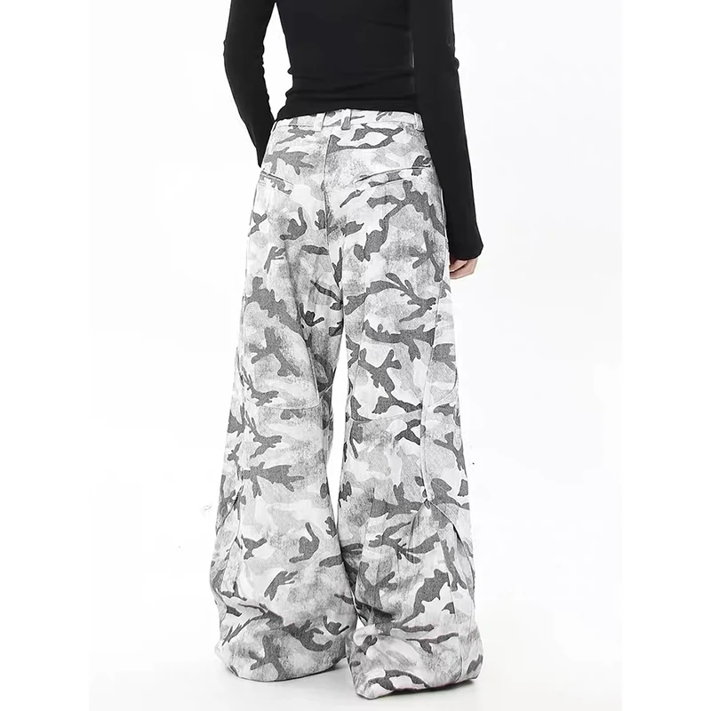 الرجال رمادي Y2k السراويل البضائع المموه Harajuku المظلة السراويل اليابانية 2000s نمط خمر كبيرة الحجم الهيب هوب السراويل الملابس #4