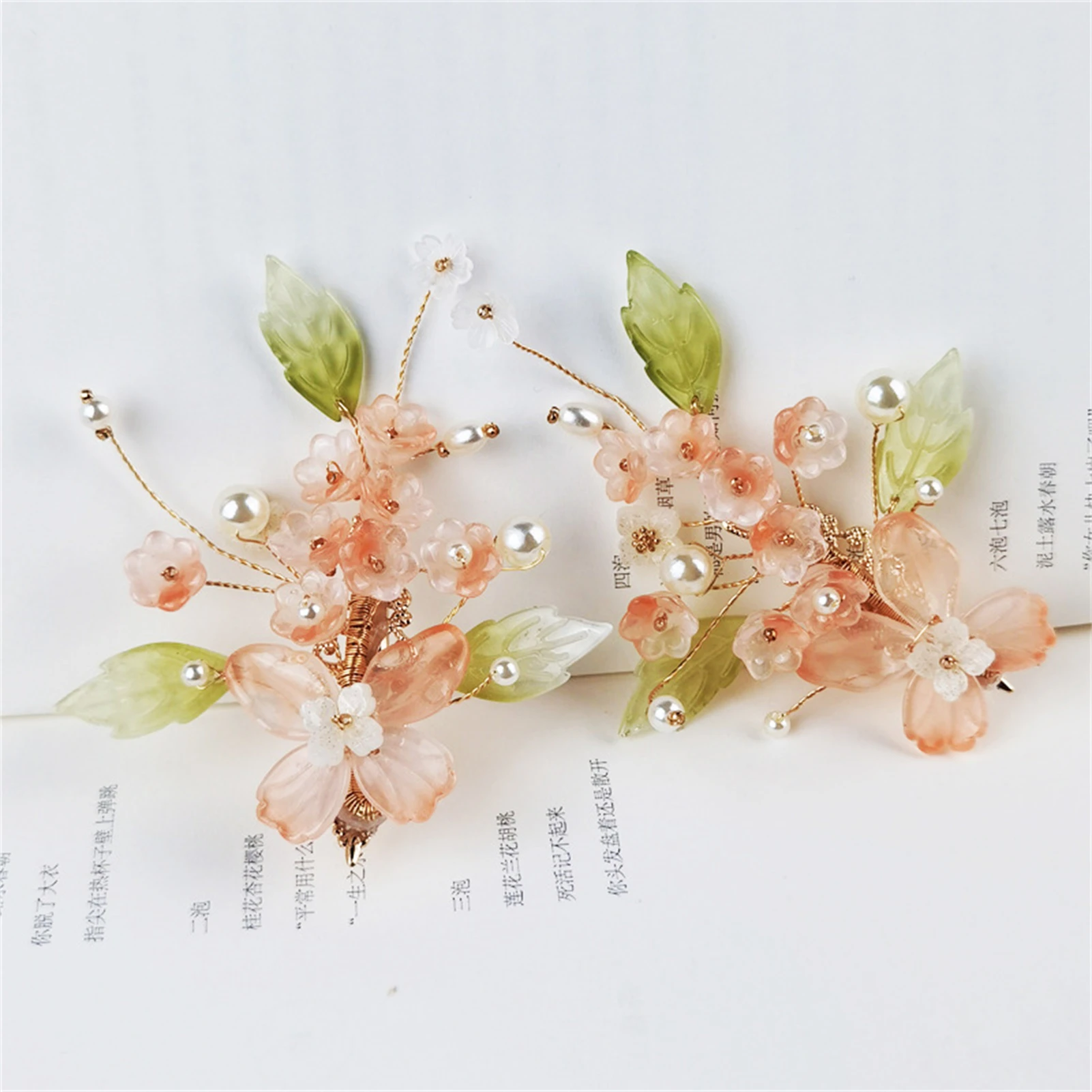 Hanfu Vintage Chinese Dress Hair Clip Flower Side Hairpin Daily Use Hair Accessories New Style Hair Clip Retro Pearls Headpieces