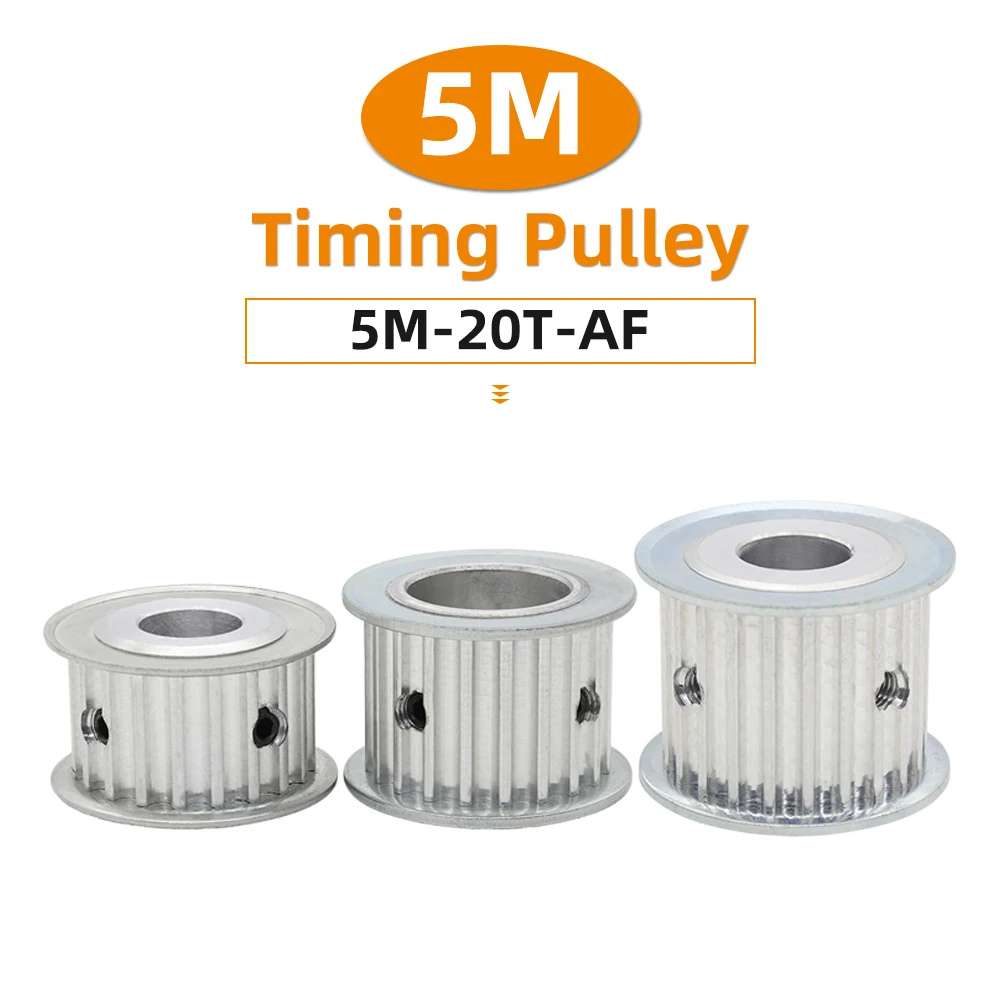 5M 20 Teeth Timing Pulley AF Double Sided Flat Synchronous Wheel Groove Belt Width 10/15/20/25 mm Bore 5-22mm 20T 20Teeth