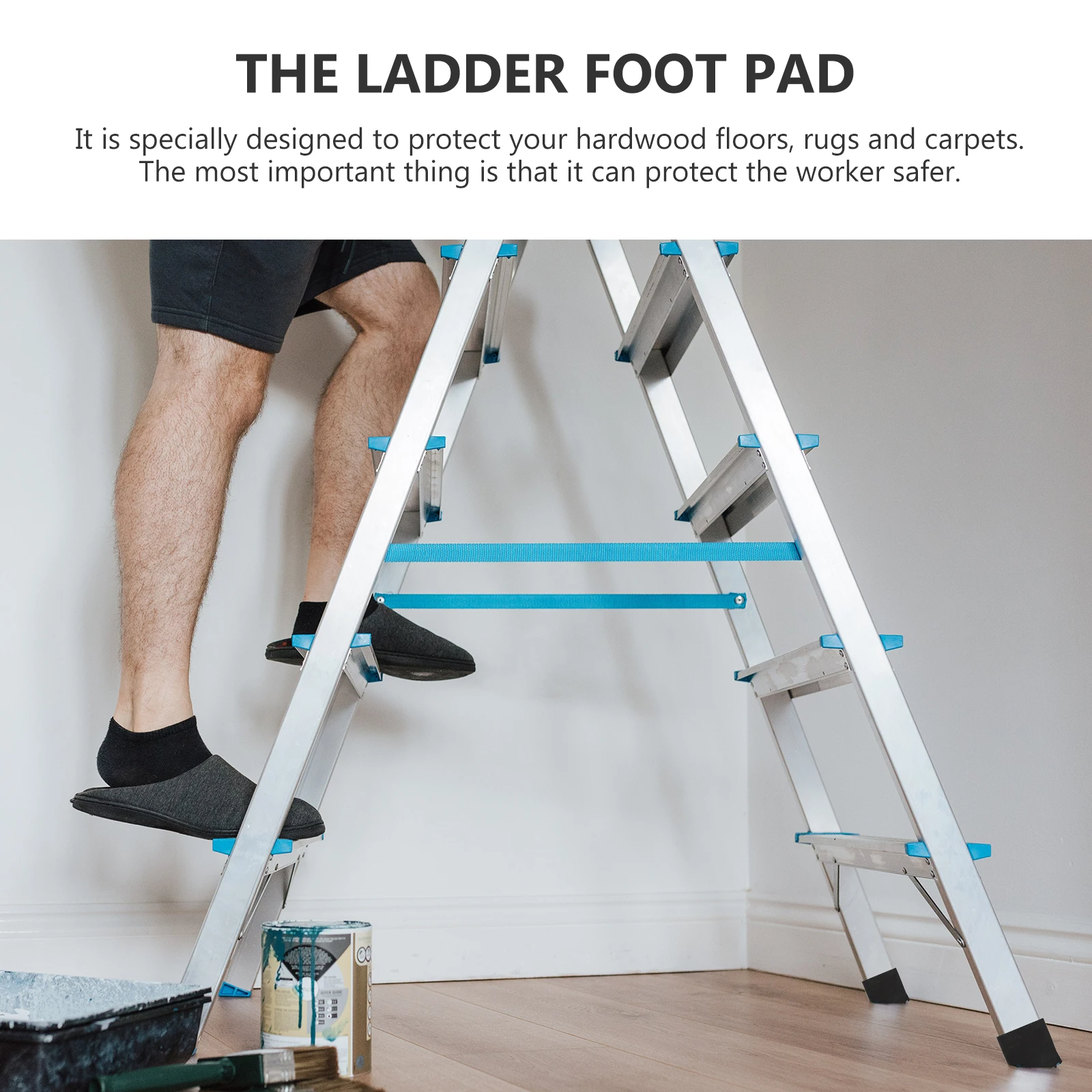 

2pcs Non-slip Rubber Feet Pads for Folding Ladder Durable Wear-resistant Stable Foot Covers Accessories Construction Tools