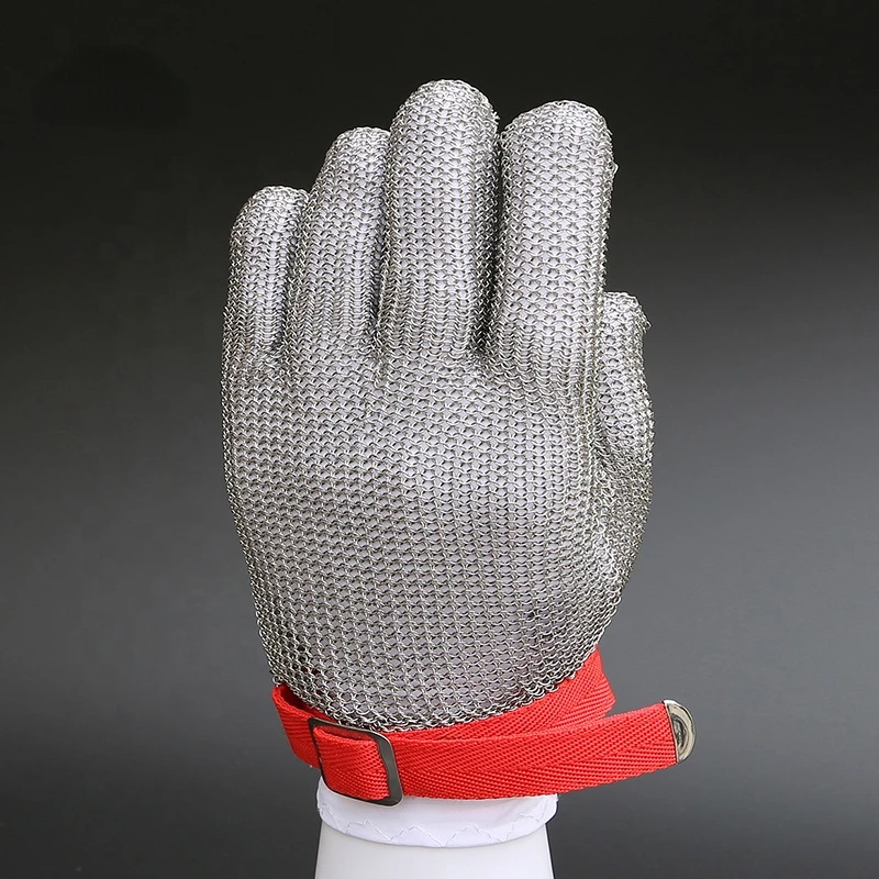 

Super Strong Cut Resistant Black Stainless Steel Mesh Butchers Glove