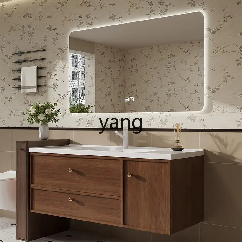 ZL oak bathroom cabinet, washstand, basin cabinet, ceramic basin, paint, face and hand cabinet combination