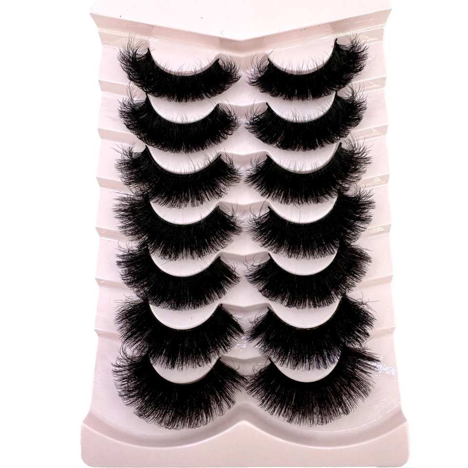 MKYDCG: 7 pares de pestañas de visón 3D de 15-25mm, esponjosas, gruesas y naturales 2