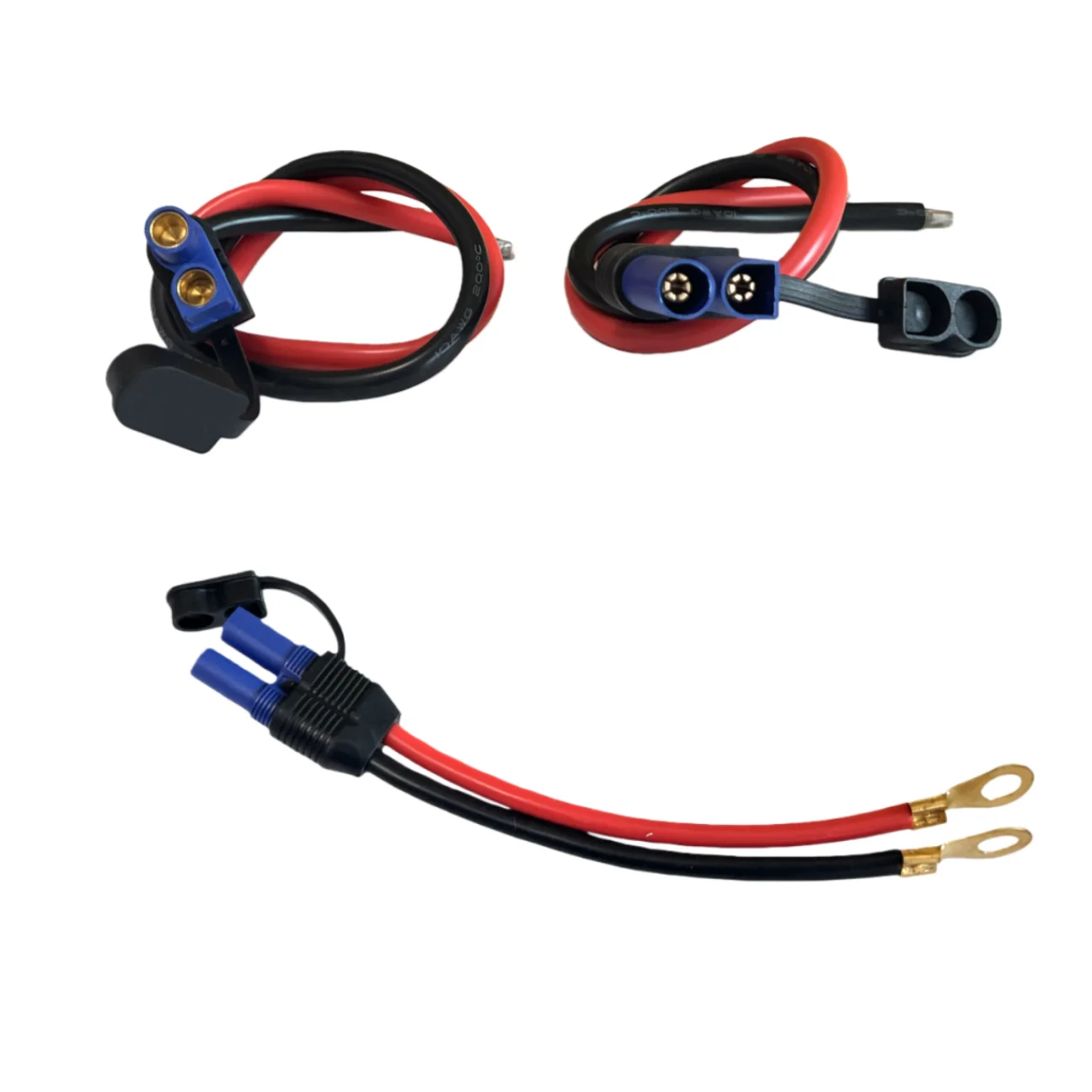 EC5 Male and Female Connectors High Current 10AWG Silicone Power Extension Cable with Waterproof Cap, Cable Ends Can Add O-ring