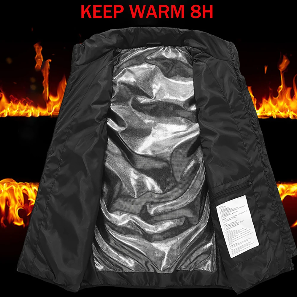 21 Zone Heated Vest Jacket For Men Winter USB Smart Electric Sleeveless Jacket self-Heating Clothes Winter Snow Warm Cotton Coat