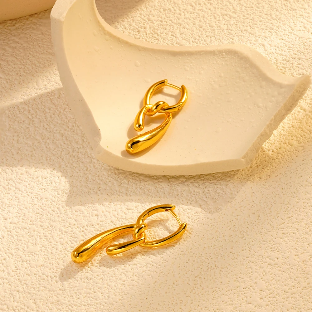ENFASHION Aretes De Mujer Irregular Knot Earrings For Women's Brass 18K Plated Gold High Street Fashion Jewelry Gift E251792
