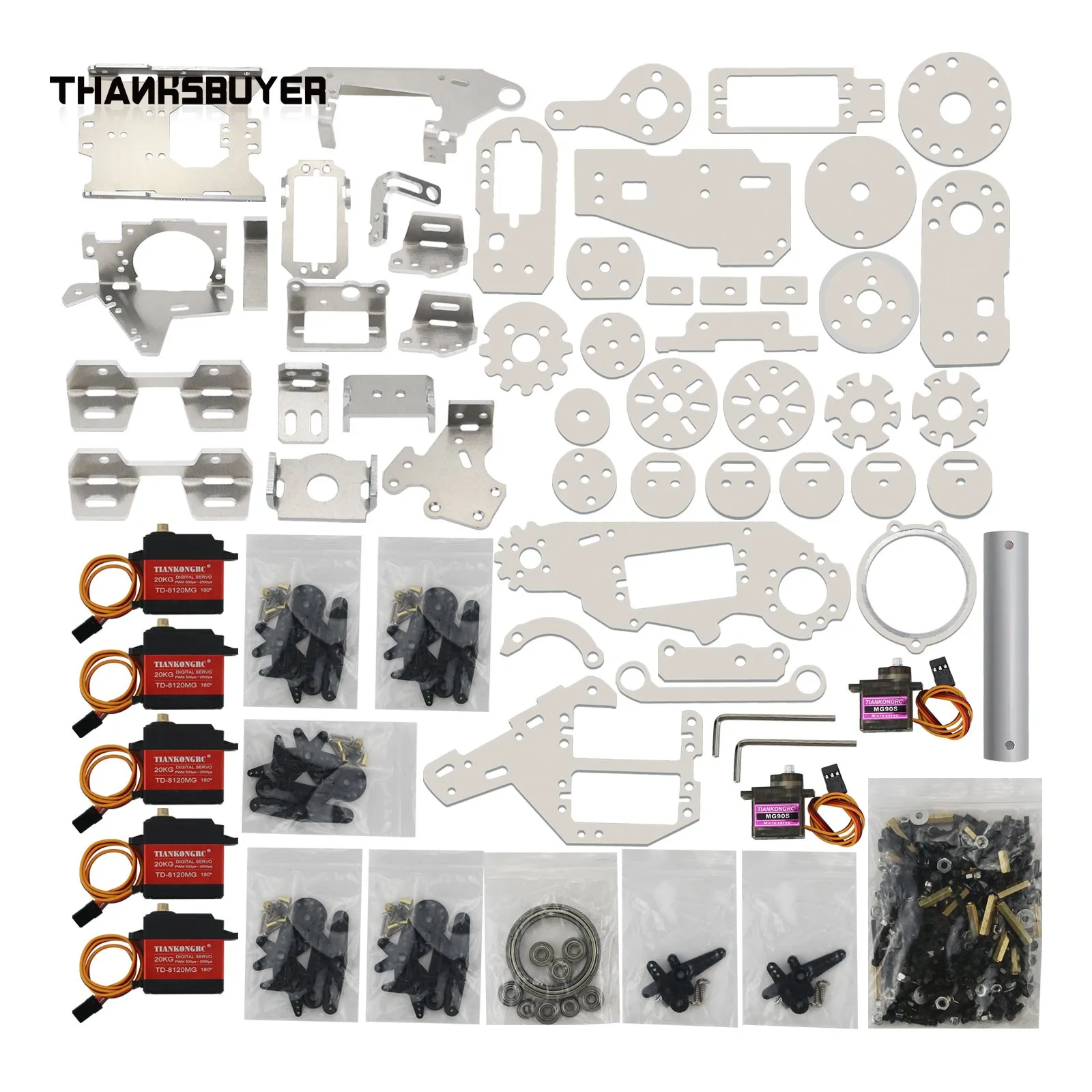 260mm 6 Axis Robot Arm Frame 6 DOF Mechanical Arm Industrial Robotic Model Unassembled Kit TD-8120MG