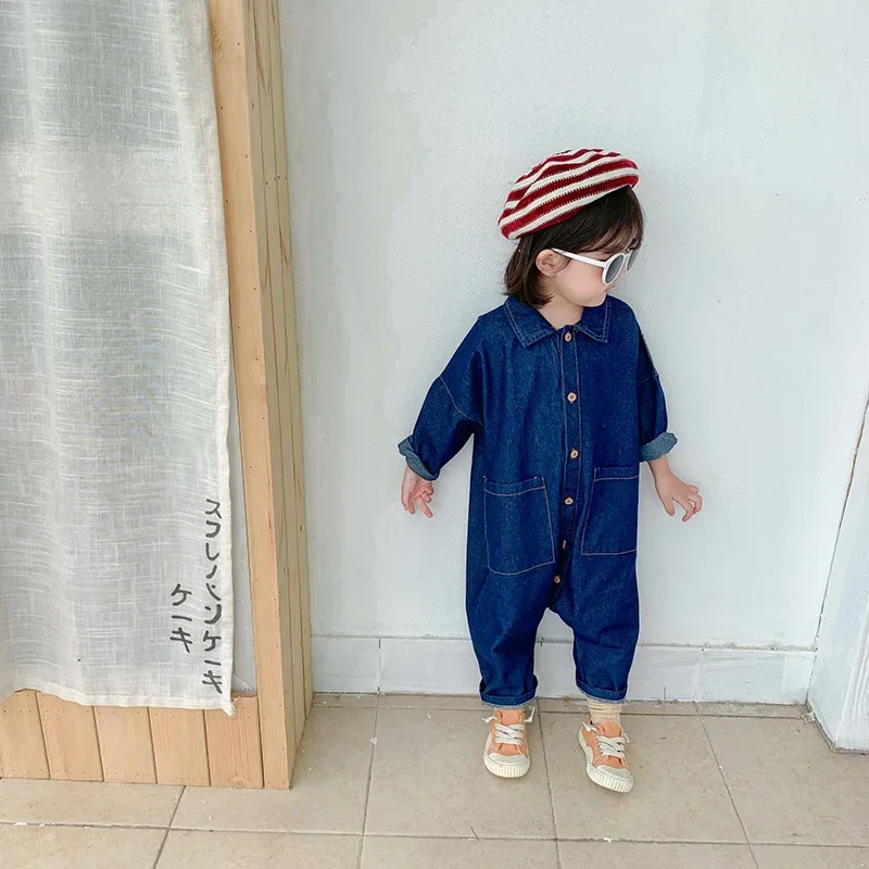 Girls Jumpsuit Baby Jeans Overalls MILANCEL Kids Overalls Denim Girls Clothes Spring Boys Jumpsuits Loose Style Girls Playsuit