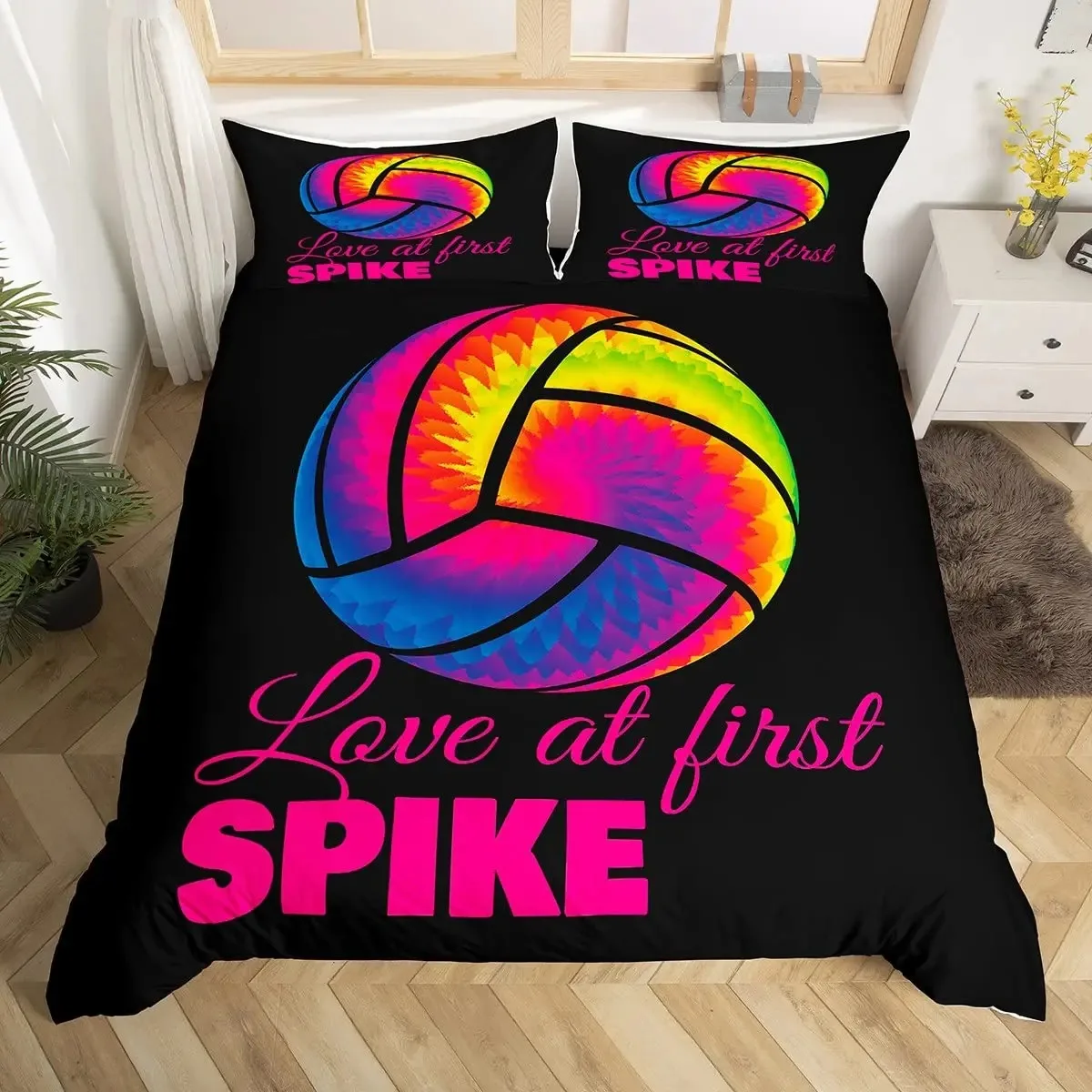 

3D Print Volleyball Bedding Set Bedroom Single Double Size Polyester Quilt Cover Set for Adult Boys Girls