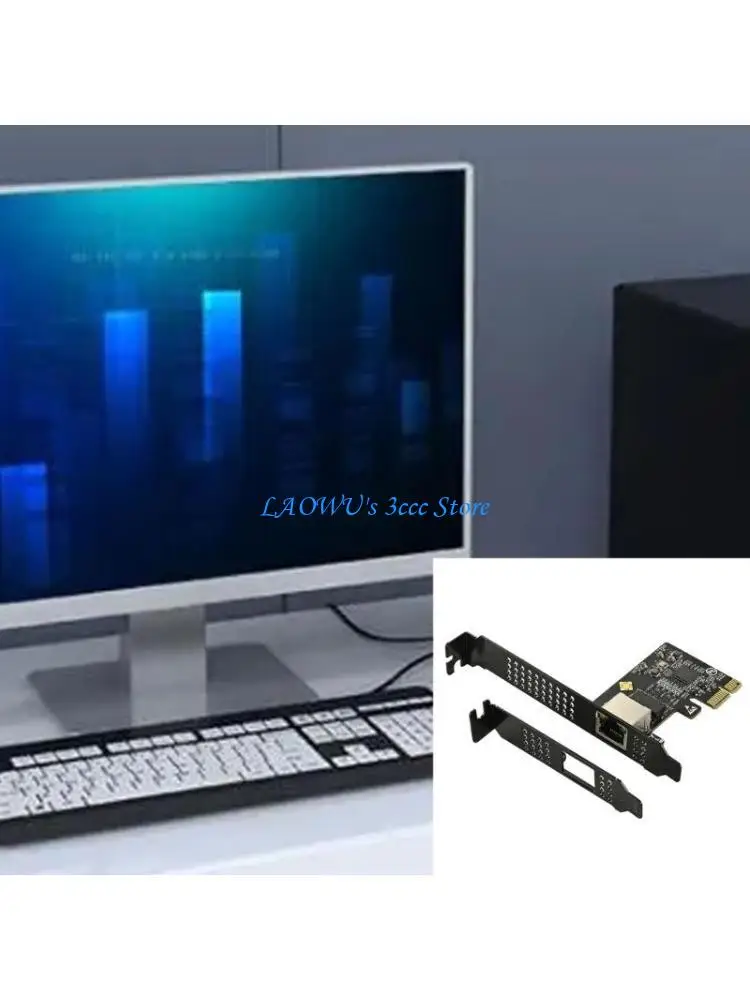 

Y8AD 5000Mbps Wireless Networking Card PCIE To RJ45 Adapters 5Gbps Ethernets Controllers card For Win7/8/10/11