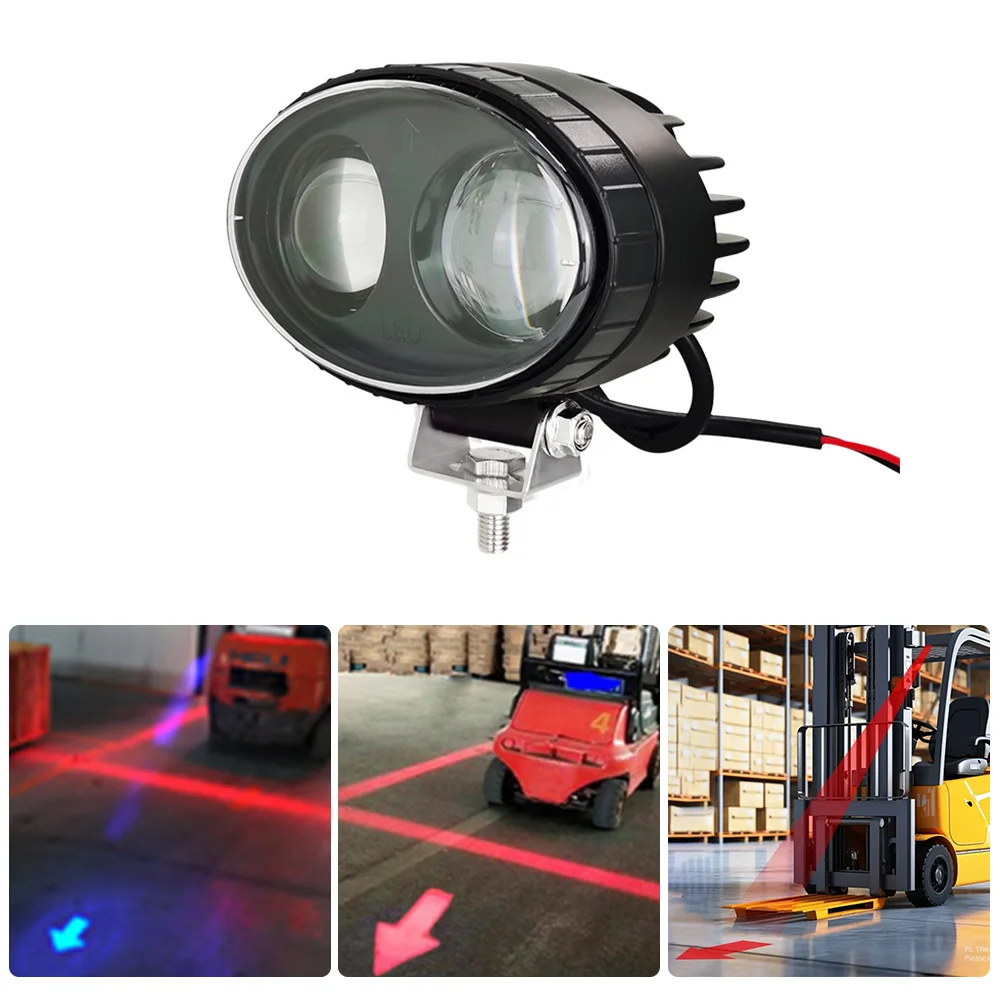 20W Oval Forklift Lamp  Arrow LED Blue Warning Safety Indication Lamp Warehouse 12-80V DC