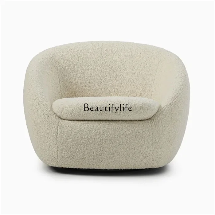 

XX39Nordic simple single leisure chair living room balcony lamb wool lazy sofa