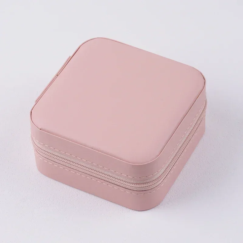 1PCS Free Custom Logo Jewelry Storage Box Material Main Plastic Leather Flannel Color Divided Into Black White Pink Blue Green