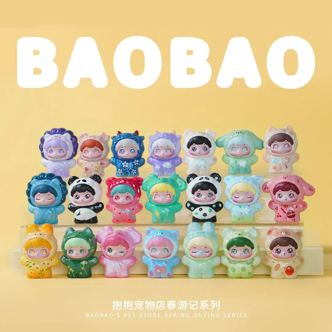 Baobao Pet Shop Spring Trip Memory Blind Box Toys Action Figures Cute Pieces Fashion Play Gift Tabletop Decoration Doll