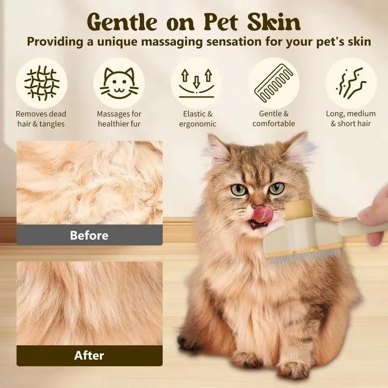 Cat Cat Comb Pet Hair Remover One Button Dogs Brush Self-cleaning Cat Brush Massage Combs for Dog Grooming Brushes for Pet Products - Aliexpress Deal