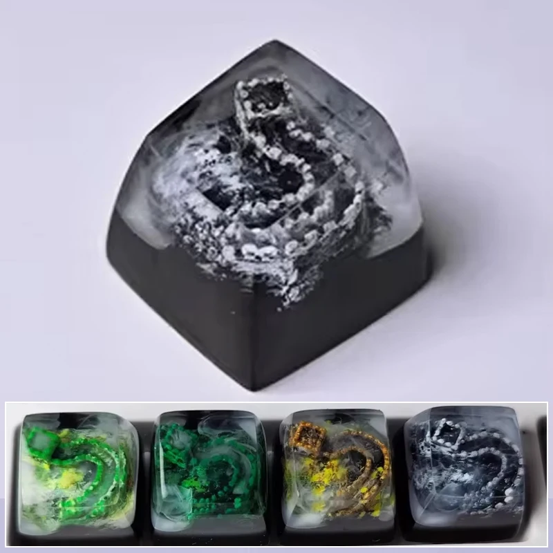 1PC Mechanical Keyboard DIY Resin Handmade Personalized Great Wall Four Seasons Keycap Cross Shaft Custom ESC Gift