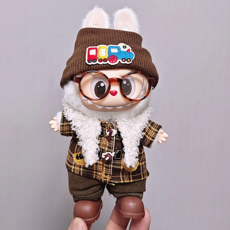 

Suitable For The First Second And Third Generation Labubu Dolls Clothes With Horn Buttons Windbreaker Set Accessories No Doll