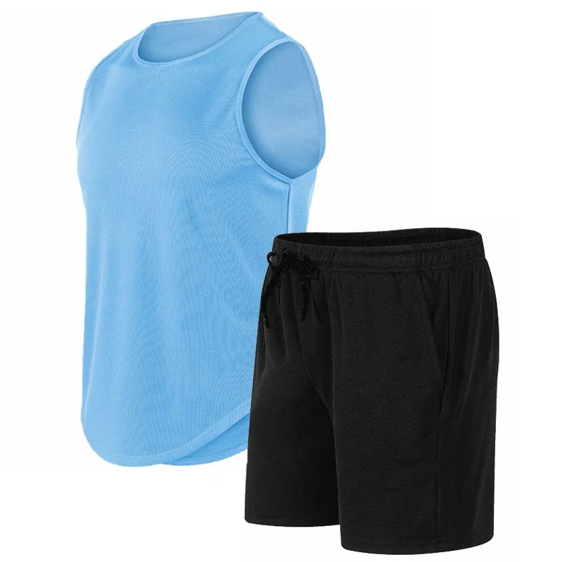 2026 Summer New Men's Fashionable Breathable Speed Drying Sleeveless Round Neck T-shirt Set Outdoor Running Sportswear view 4