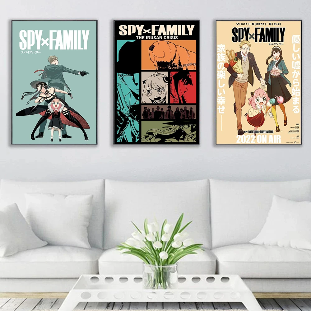 Japanese Anime Cartoon Animation S-SPY-FAMILY Cute Character Design Poster Canvas Painting Print Wall Art Pictures Bedroom Decor