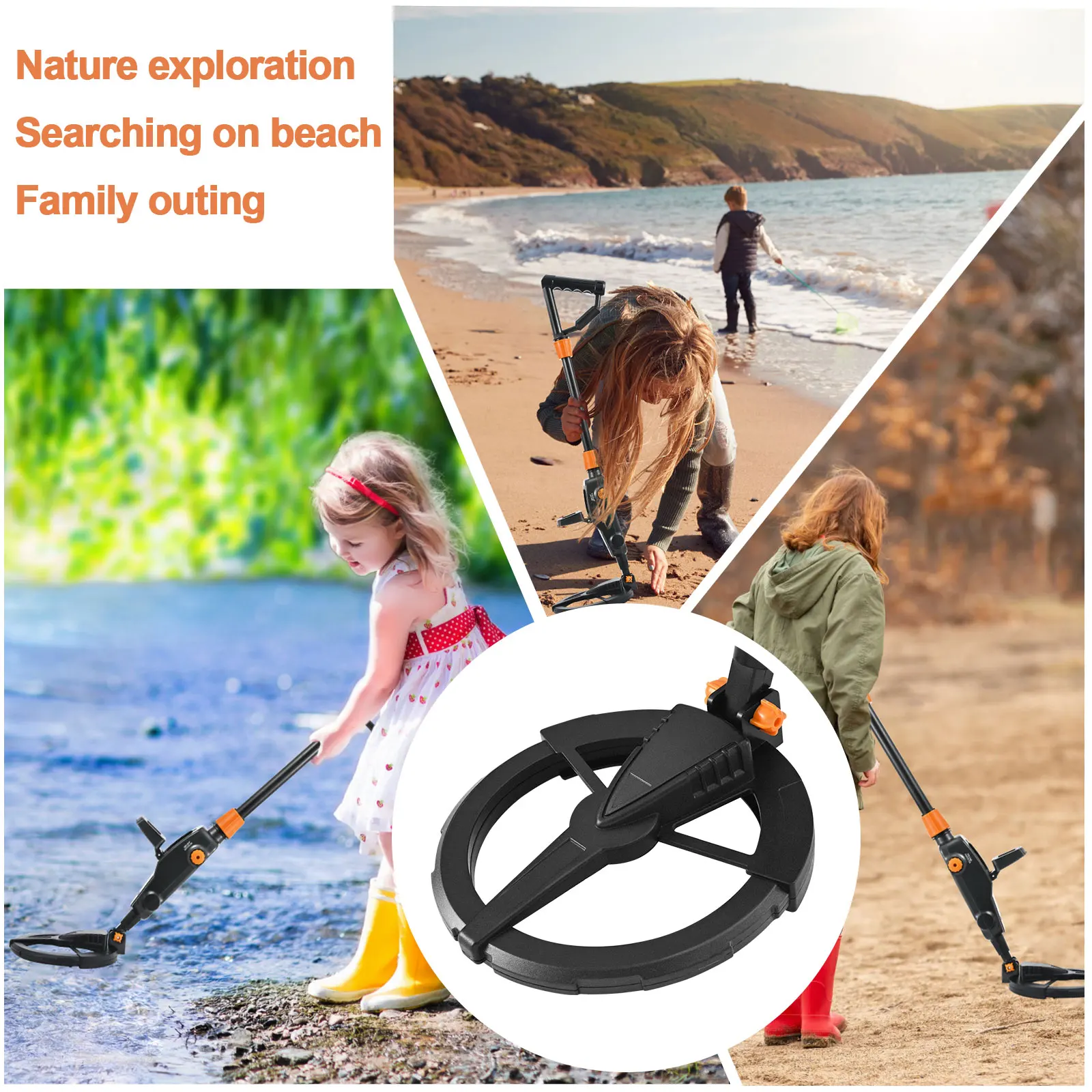 Metal Detector LCD Display Waterproof Search Coil High Precision Lightweight Gold Finder for Outdoor Treasure Hunting