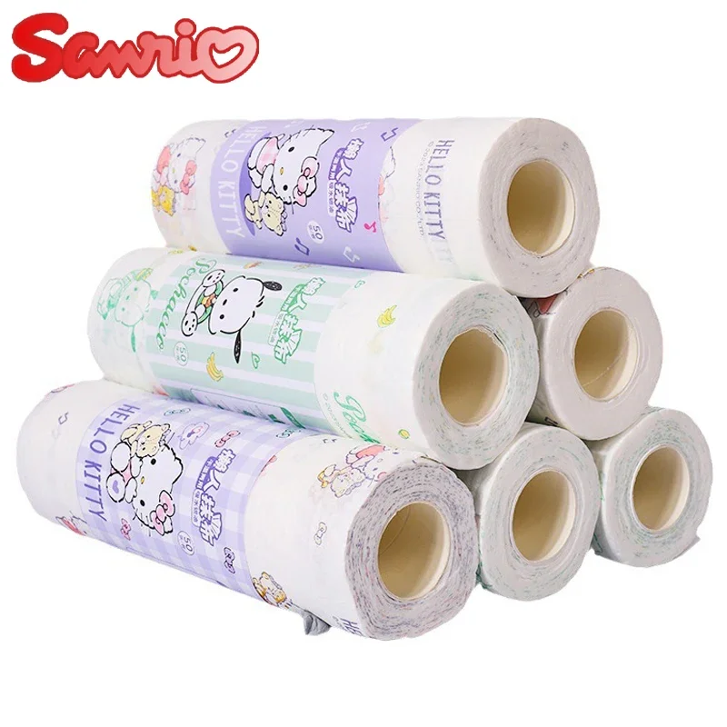 Sanrio Hello Kitty Disposable Rags Anime Thickened Dishcloths Rag Home Kitchen Cleaning Cloths Absorbent Towels Car Clean Wipes