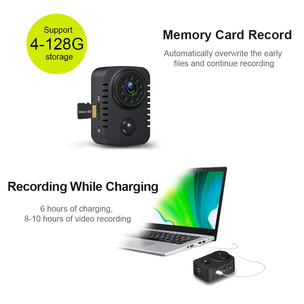 Mini Body Camera 1080P Full HD Smart Security Pocket Night Vision Motion Dection Camcorder For Cars Standby PIR Video Recorder