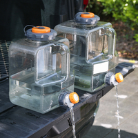8L /12L Camping Emergency Water Storage with Spigot Transparent Water Storage Jug Portable Water Tank for Camping Outdoor Hiking