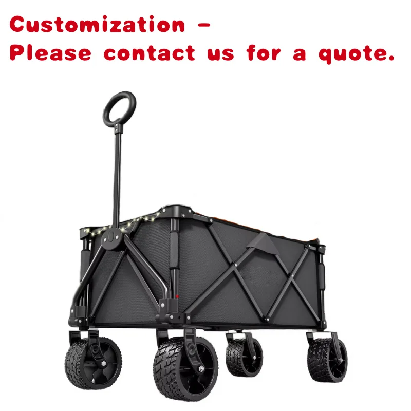 

custom.Portable Stainless Steel Folding Cart Practical Stall Tools OEM Outdoor Camping Vehicle Picnic Trolley Shopping
