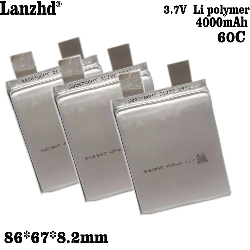 1-10pcs New 3.7V Li-Polymer Replacement Cell 4000mAh 60C For Car Starter Drone Emergency Jump Starter Automobile Ignite Drone