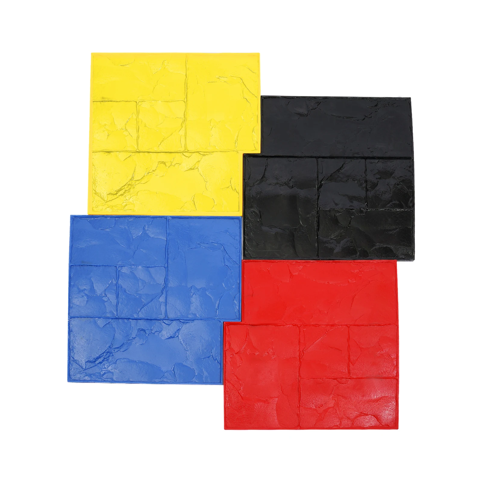 

4 PCS Concrete Texturing Skin, 24"x24" Concrete Stamps Mats Set, Polyurethane Concrete Stamping Mats, Slate Concrete Stamps