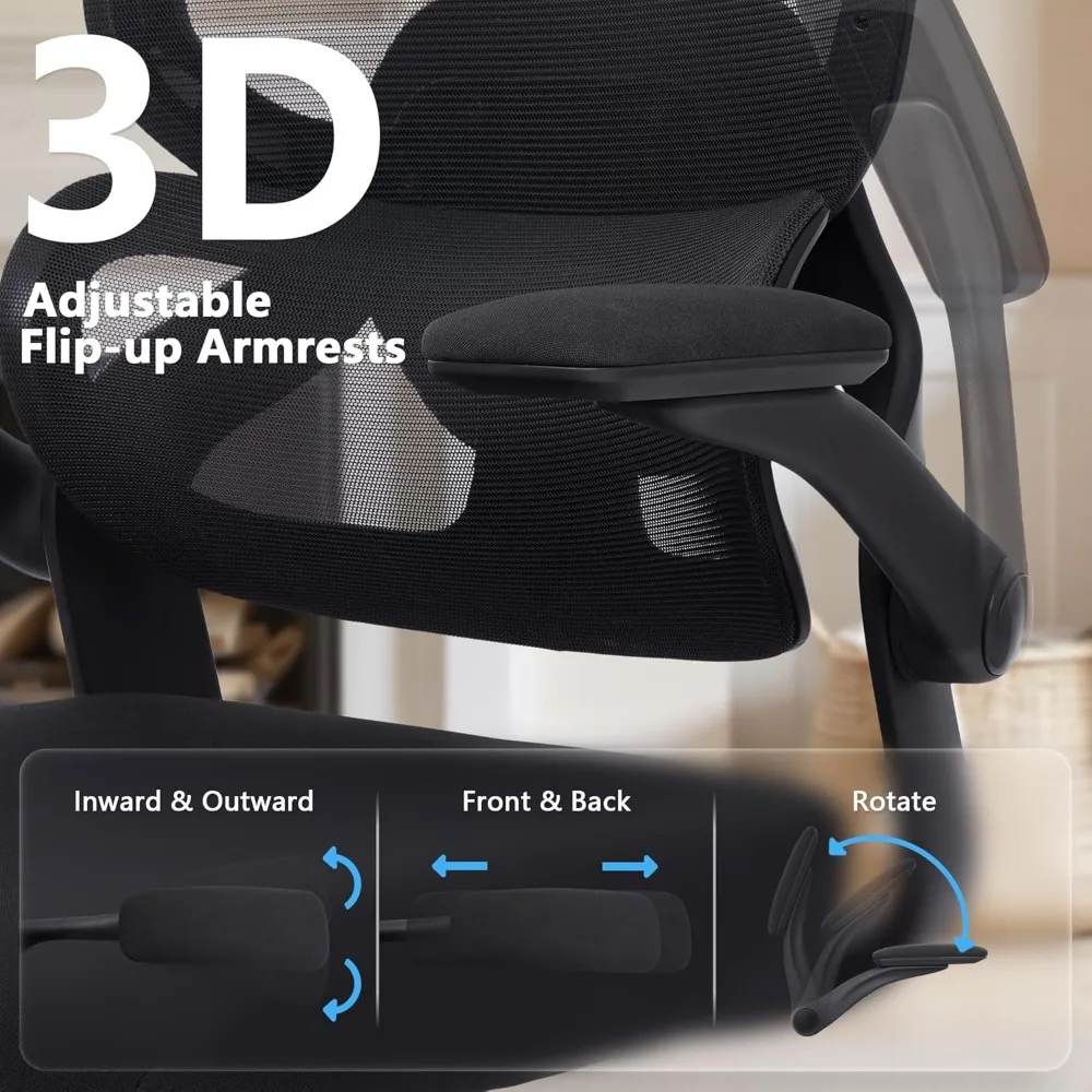 Adjustable Office Chair Computer Chair Ergonomic Desk Chair with Lumbar Support and Headrest High Back Executive Chair with Roll