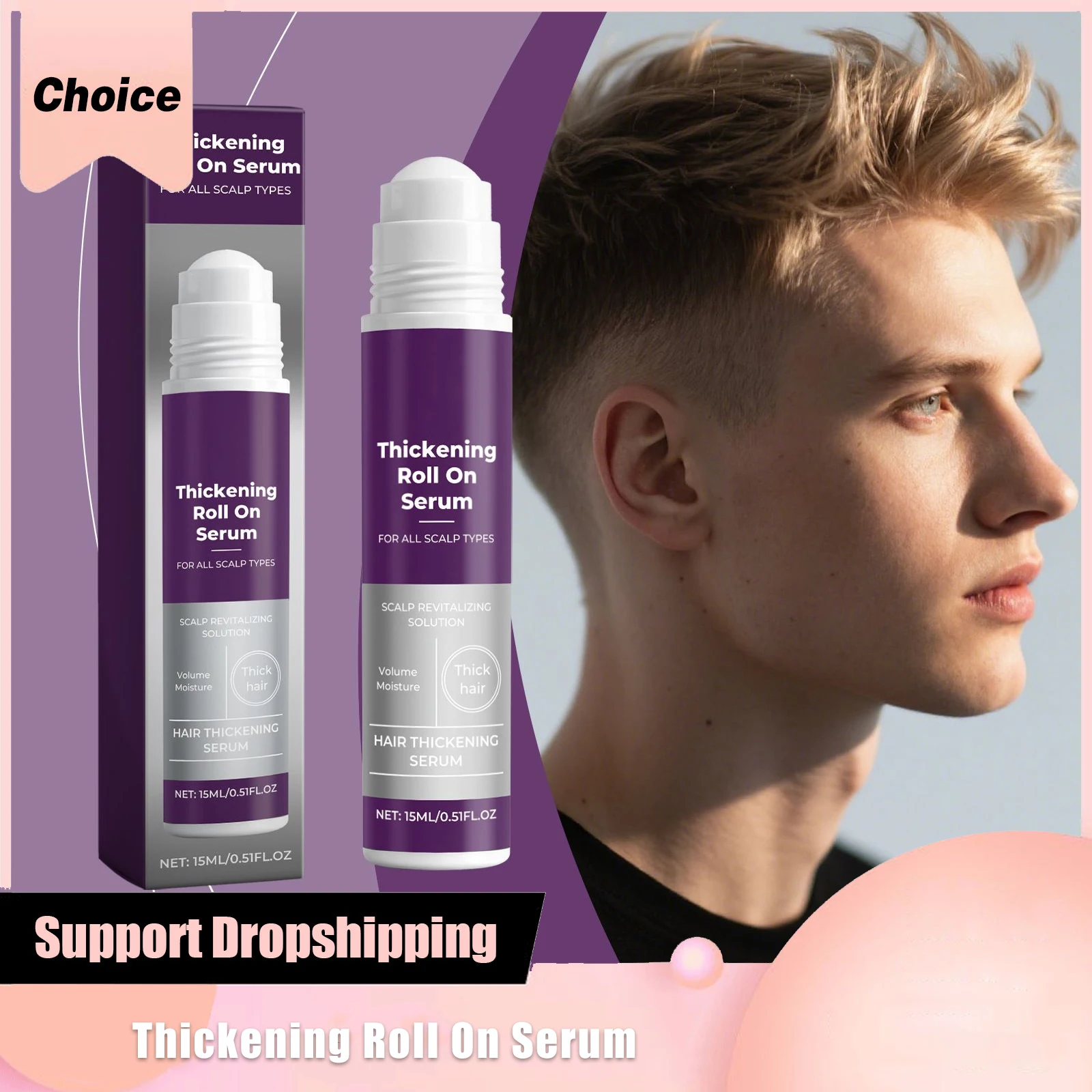 لفة شعر سميكة على مصل تغذي فروة الرأس تنشيط بصيلات الشعر تقوية جذور الشعر تعزيز النمو ترطيب جوهر العناية بالشعر