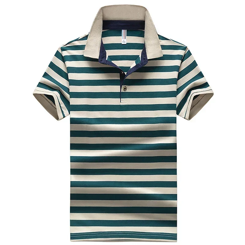 summer 95% cotton Classic Striped Polo Shirt men Short Sleeve Camisas men\'s streetwear business casual polo homme Brand Clothing