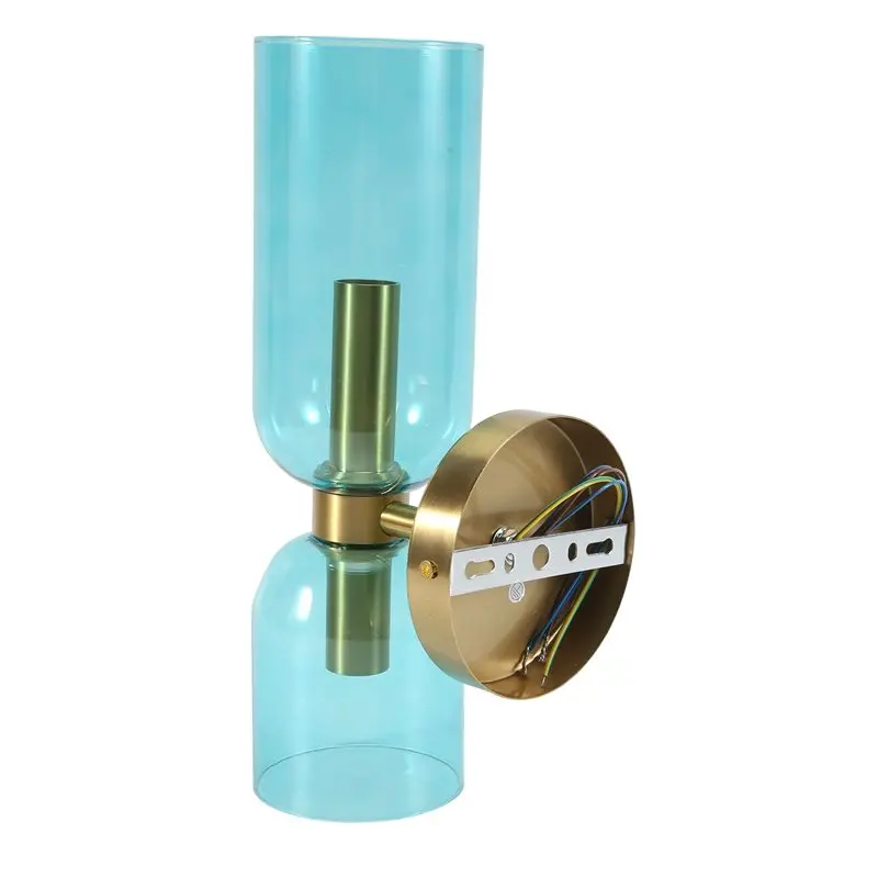 

A58Z Postmodern Nordic Light Glass Wall Lamp Luxury Bedroom Bedside Living Room Dining Room Corridor Staircase Design Blue