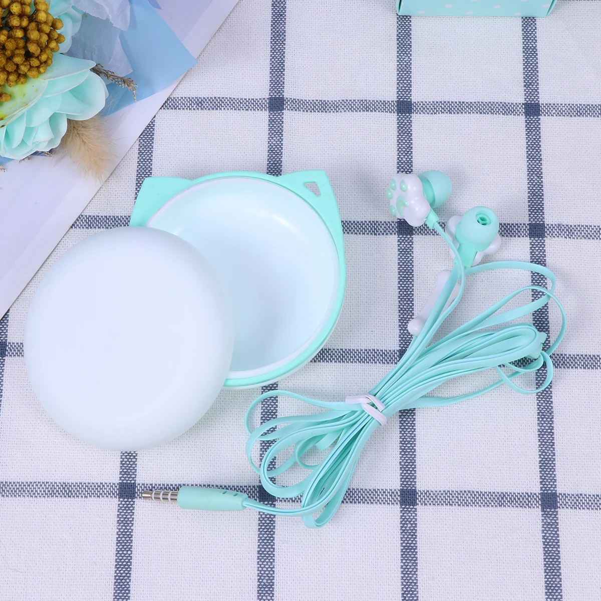 

Cartoon Cat Paw Earphones Headset Wired Earbuds Over Ear Soft ABS Silicone Material Birthday Christmas Gift Kids Friend Relative