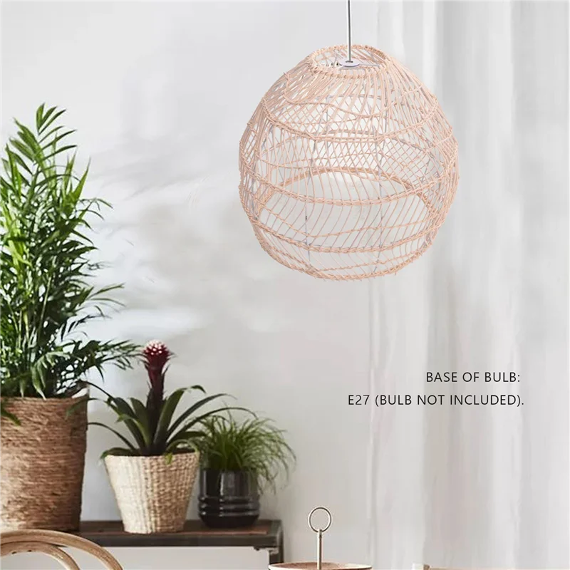 

AT51-Rattan Lamp Pendant Light Vintage Hanging Lamp Shades E27 Living Room Dining Room Home Decor Cafe Restaurant Hanglamp