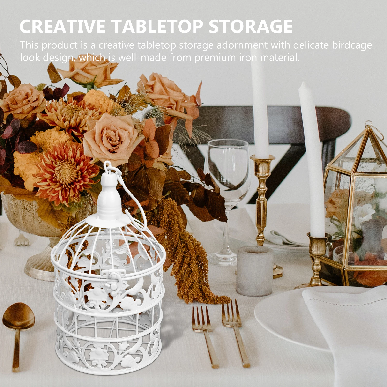 

Iron Birdcage Ornament Hanging Decor Vintage Ornaments Clip Ornamental Wedding Creative Decoration