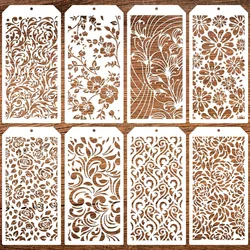 Pochoirs de superposition de fleurs florales pour bricolage, peinture, scrapbooking, coloriage, gaufrage, album, modèle décoratif, 24cm, 8 pièces, ensemble